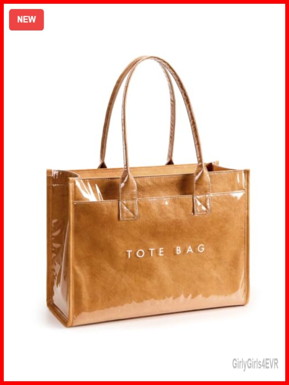 Waterproof PVC Kraft Paper Large Tote Bag with Shoulder Straps Laptop Purse